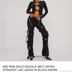 Ego official, multi buckle belt detail, straight leg pant. BRAND NEW WITH TAG.